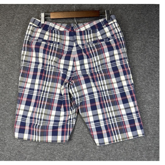 LRL Lauren Ralph Lauren Active‎ Plaid Shorts Women 14 Red & Blue Golf Bermudas - Picture 6 of 13